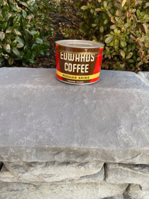 Vintage Edwards Coffee Safeway 1 Pound Metal Coffee Can Advertising - NICE!!!!!!