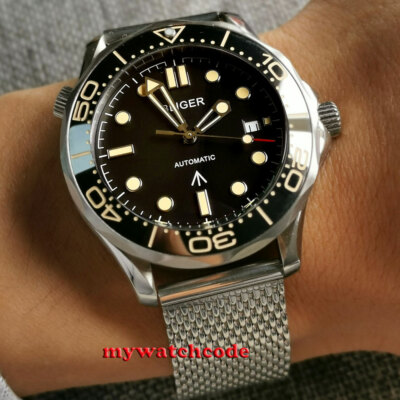 41mm Bliger Black Dial Beige Mark Sapphire PT5000 NH35A automatic mens Watch