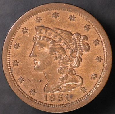 1851 BRAIDED HAIR HALF CENT LOT 7406
