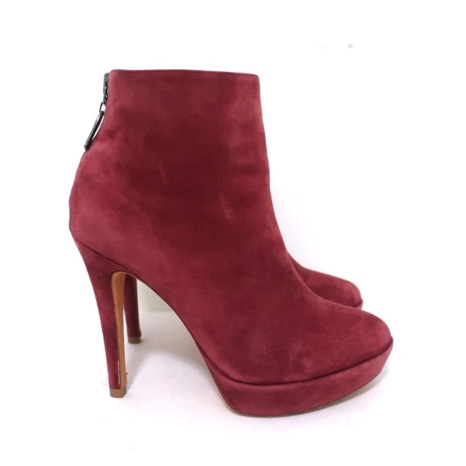 Botines Alexandre Birman Plataforma Gamuza Roja Talla 7 Botines Tacón Alto Foto 3 de 4