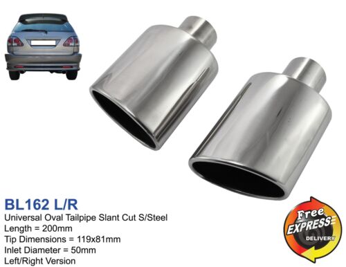 Exhaust tips tailpipe trims oval for Mercedes A W176 Saab 9-3 9-5 Nissan Murano - Afbeelding 1 van 9