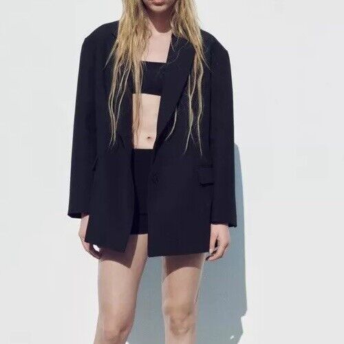 新品 タグ付✨♥️ZARA♥️OVERSIZE BLAZER ジャケット XS 黒 ZARA BLACK Linen Blend VENTED OVERSIZED BLAZER - XS-S | eBay