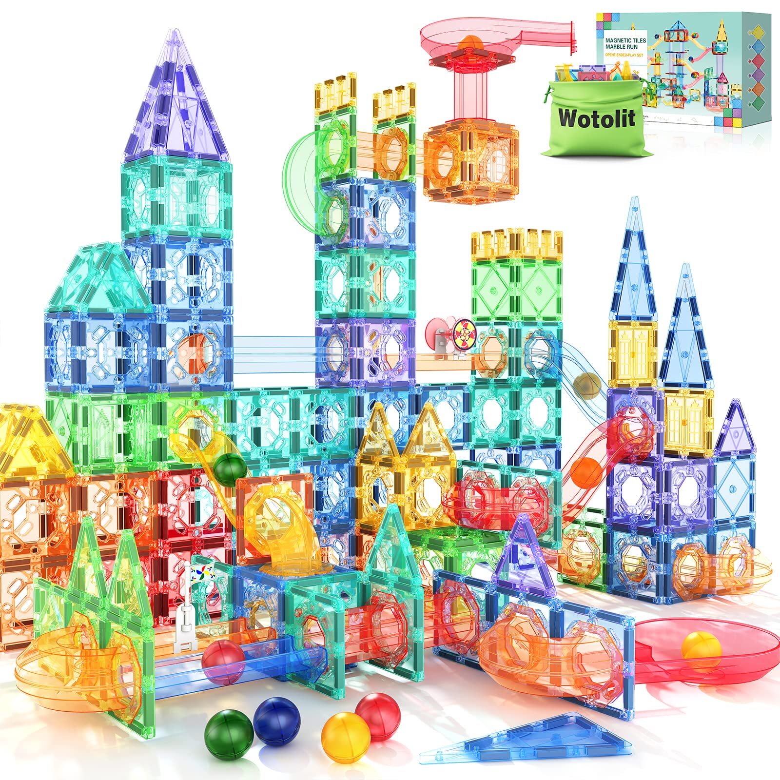 148PCS Magnetic Tiles Pipe Magnetic Blocks Magnets Toys for Kids Toddler Toys...
