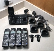 Panasonic KX-TGE270 Link2Cell Bluetooth Cellular Cordless Phone System, 5 Phones