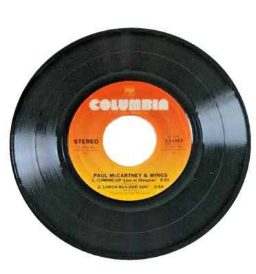 45 RPM Columbia Vinyl Record Paul McCartney & Wings Coming Up - Lunch Box 11263