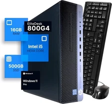 HP EliteDesk Desktop Computer Intel i5 8th Gen 16GB RAM 512GB SSD Windows 11 Pro