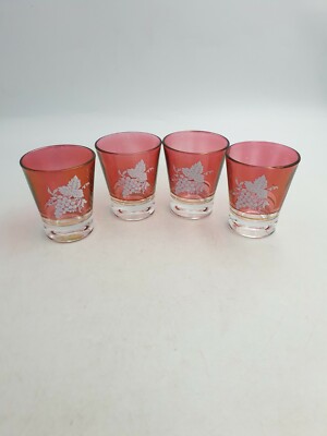 Vintage Sherry Wein Rubin rot dicke Basis Gläser weiße Trauben Italien? 4-teiliges Set