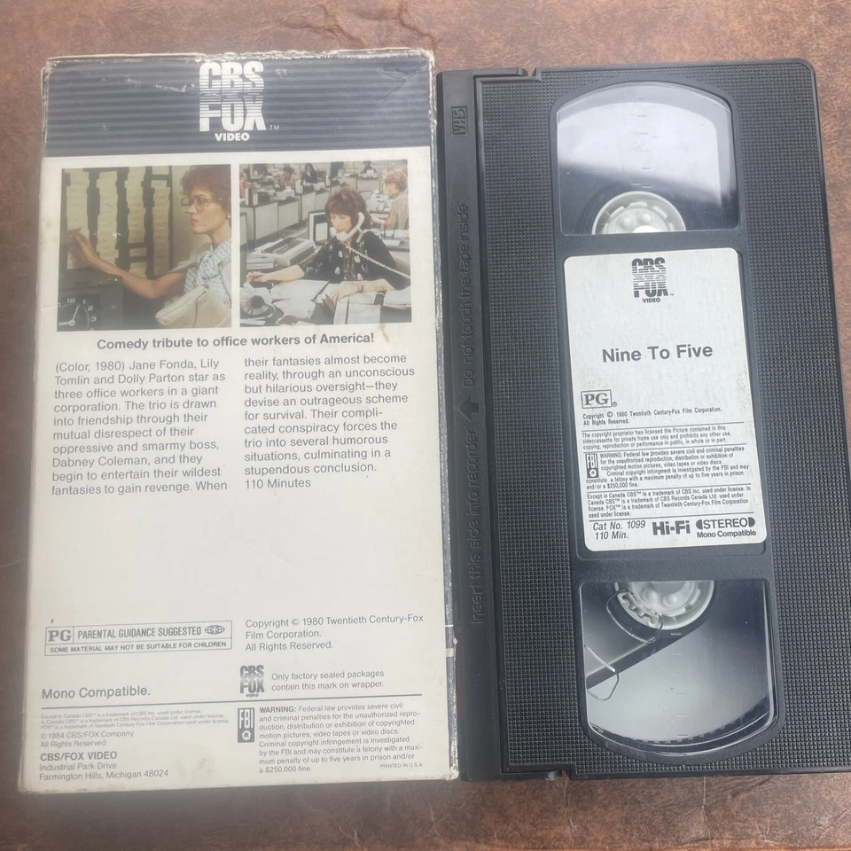 9 to 5 (VHS, 1984) Dolly Parton Rare Comedy Nine To Five HTF CBS FOX Non-Rental - Image 4 of 4