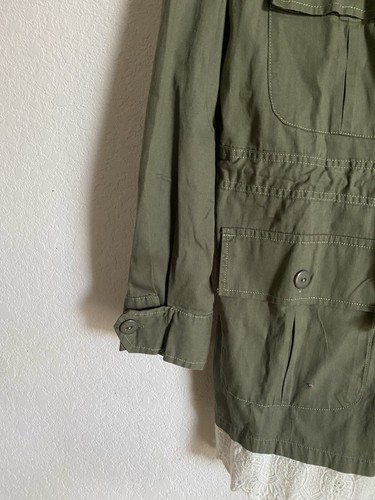 ANTHROPOLOGIE TINY CHARLIE EYELET UTILITY GORPCORE CABIN JACKET MOSS GREEN S NEW - Picture 8 of 15