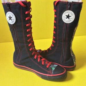 converse lace up knee high boots