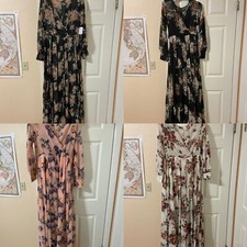NWT Windsor Long Sleeve Chiffon Floral Maxi Long Bridesmaid Prom Dress In Size M