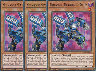 Yugioh BACH-DE033 Mechanische Monstrosität Darton - Playset (3x)