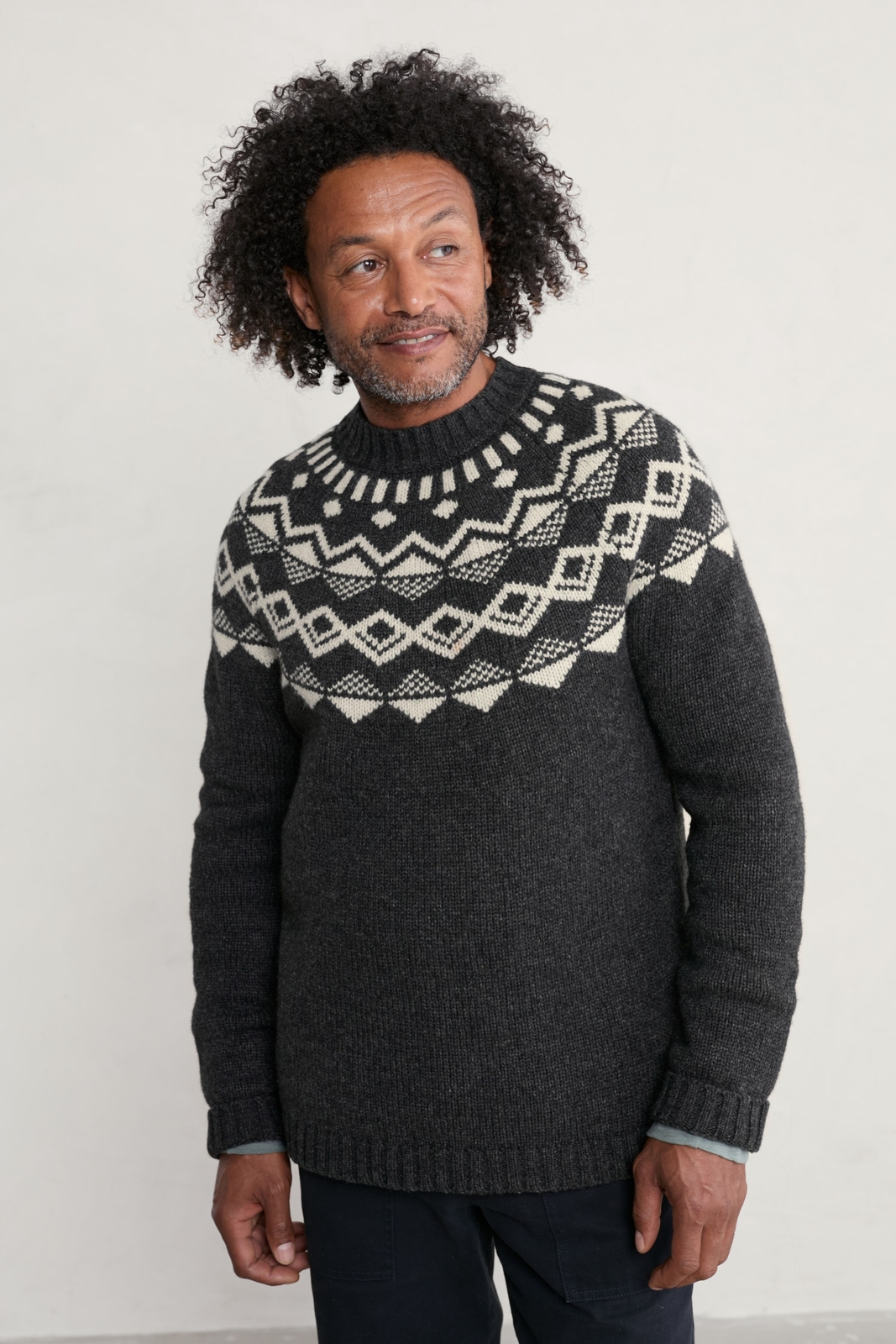 Seasalt Men's Jumper black Men's Navax Point Fair Isle Jumper