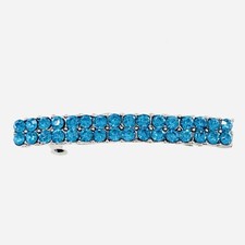 USA VINTAGE BARRETTE Hair Clip Hairpin Rhinestone Crystal Elegant Blue E11