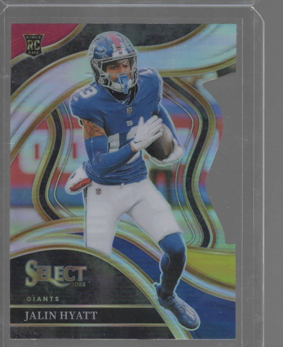 2023 Panini Select #263 Jalin Hyatt Red and Yellow Prizms Die Cuts