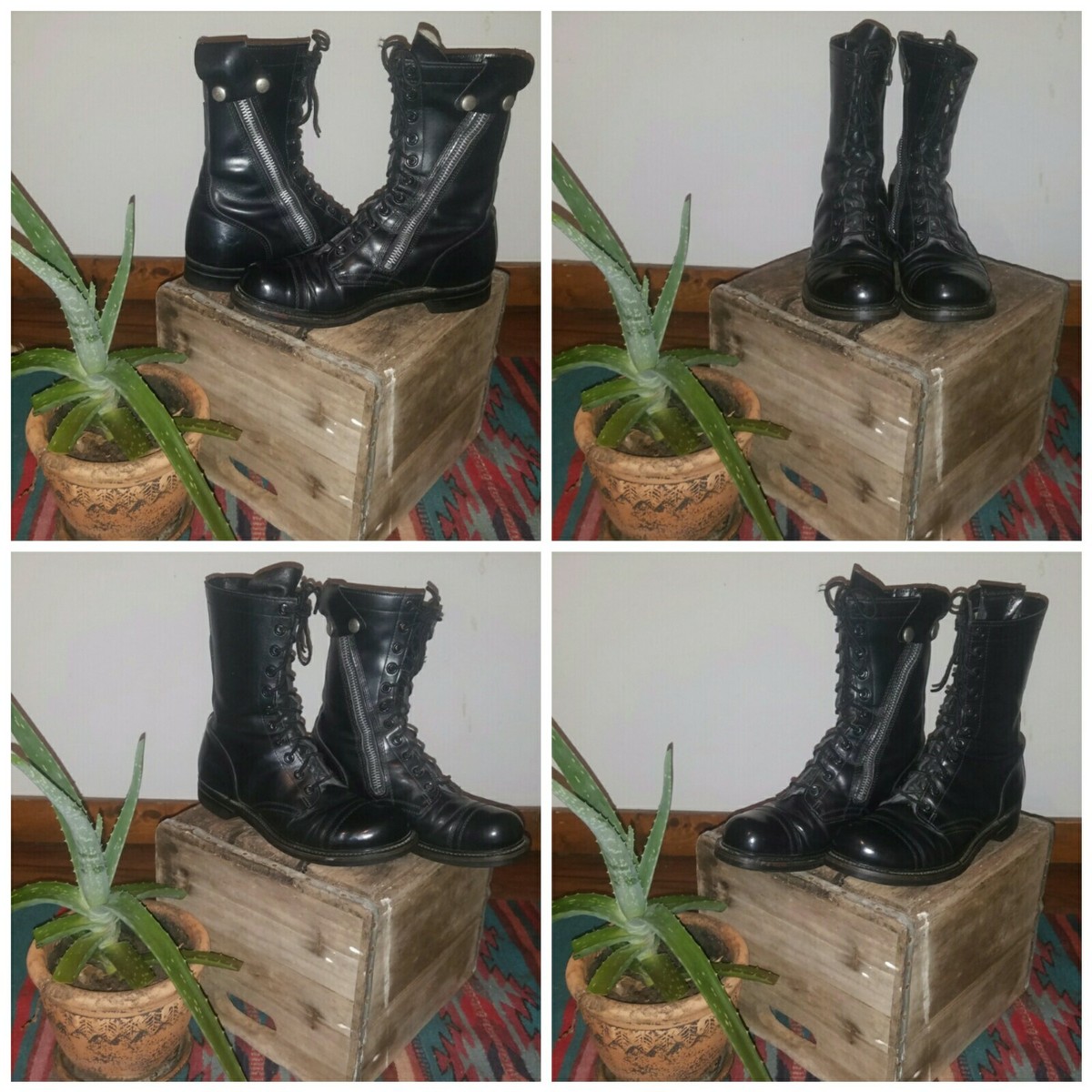 VTG gorilla Combat Military Boots Scovill Zipper Mens Size