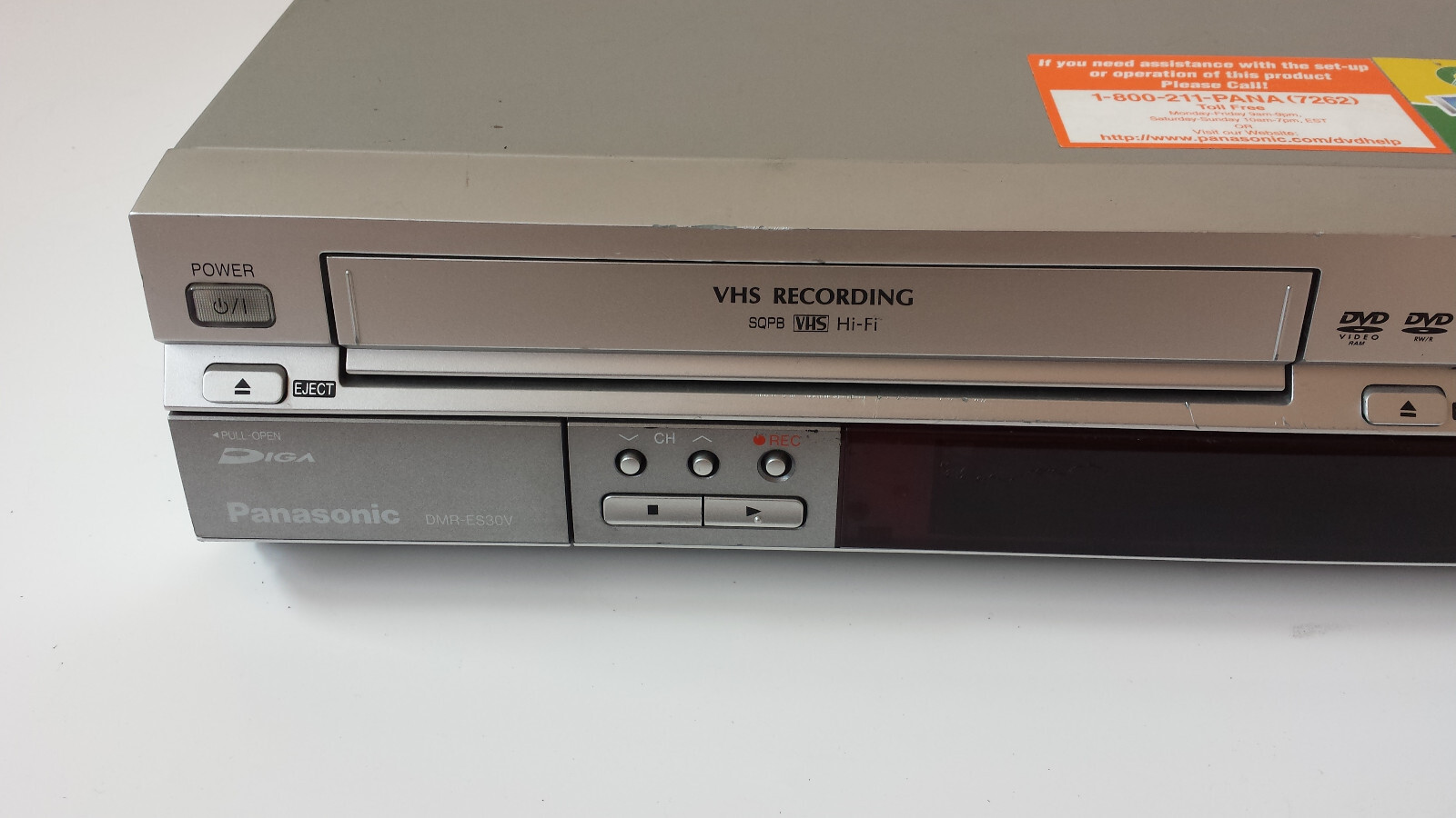 Panasonic DMRES30V DVD/VCR Combo Recorder Convert VHS to DVD (No