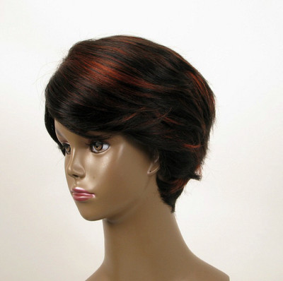 Perruque Afro Courte 100% Cheveux Naturels - Noir - Taille Moyenne - Neuf Avec étiquettes