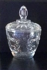 Vintage 1960's PRESCUT Anchor Hocking Clear Glass Sugar Bowl w/Lid (Made in USA)