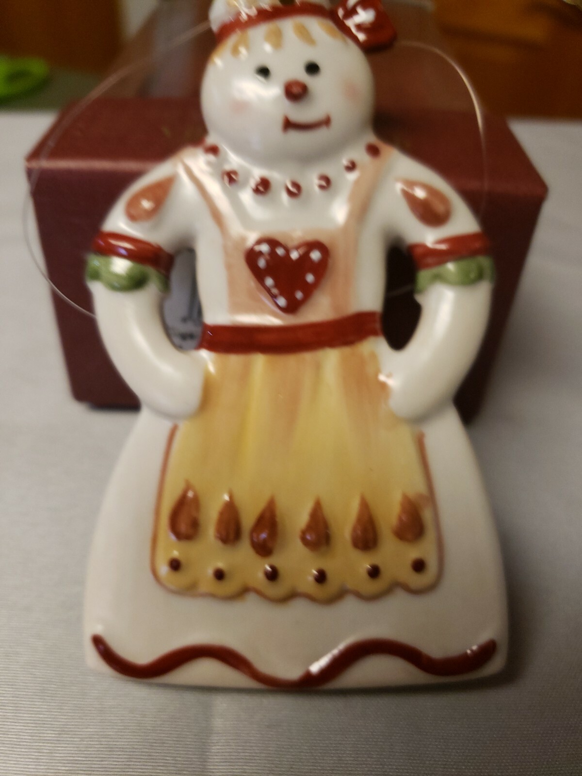 Villeroy &Boch Snowman Lady Ginger ornament. Brand New. Original box