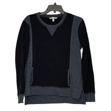 Victoria's Secret Womens Sweatshirt Size Medium Black Gray Crewneck Pullover