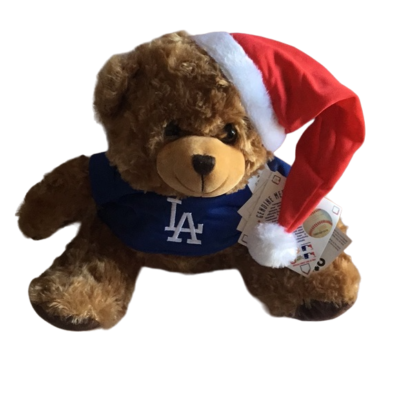 NWT Forever Collectibles Los Angeles Dodgers Xmas Bear Plush