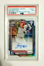 Eduardo Tait PSA 9 2024 1st Bowman Chrome AUTO HTA Choice REFRACTOR /150 RC z2