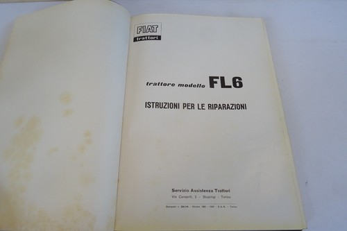 trattrice Fiat OM caricatore FL6 manuale per le riparazioni trattore 1962 - Foto 2 di 9