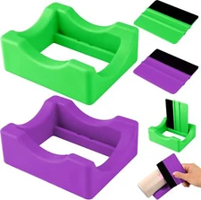 Silicone Cup Cradle for Tumblers,2 Pack Tumbler Holder Green and Purple 
