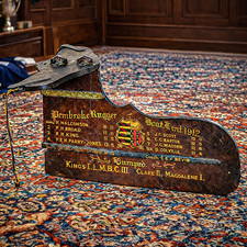 Neat Antique Wood Rowing Rudder Painted Cambridge University Sports Trophy
