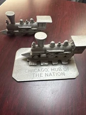 Vintage Rawcliffe Pewter Train Chicago Hub of the Nation 1980s