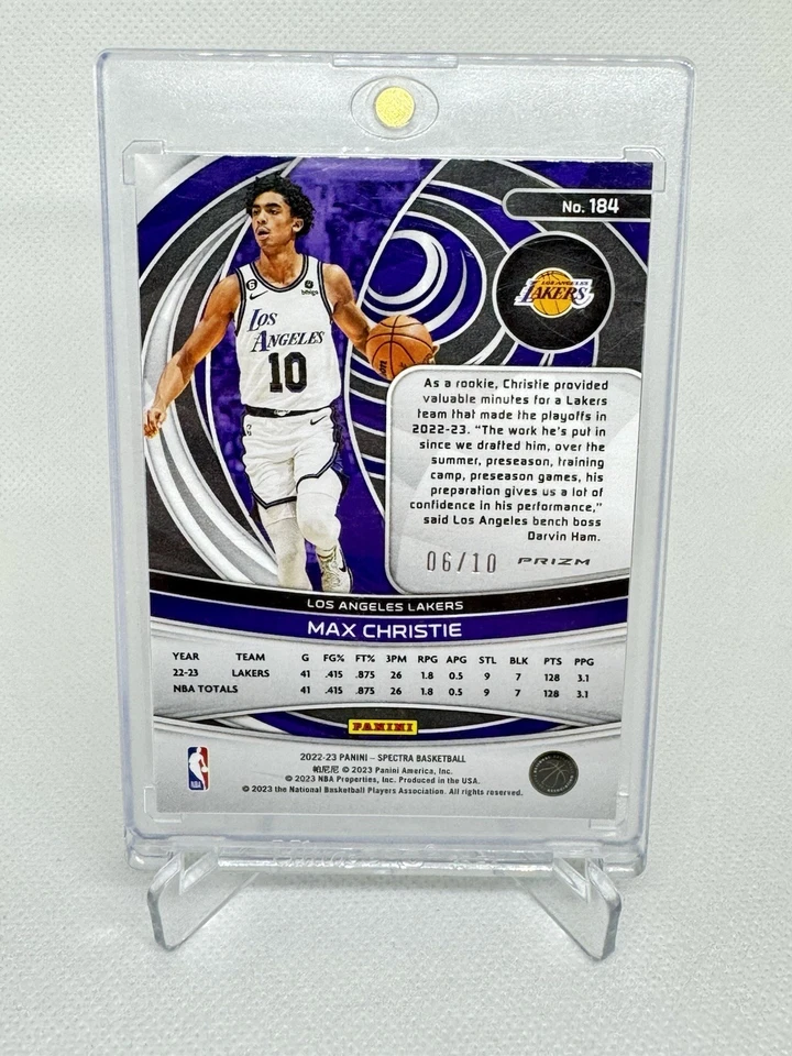 2022-23 Panini Spectra Basketball Max Christie RC Rookie Gold Prizm 06/10 - Image 2 of 2