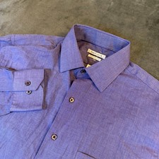 Van Heusen Purple Wrinkle Free Dress Shirt Mens 15-15.5 34/35 Long Sleeve Reg