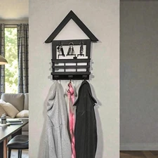 Key and Mail Holder for Wall,  with Shelf Coat Hanger decor organizer