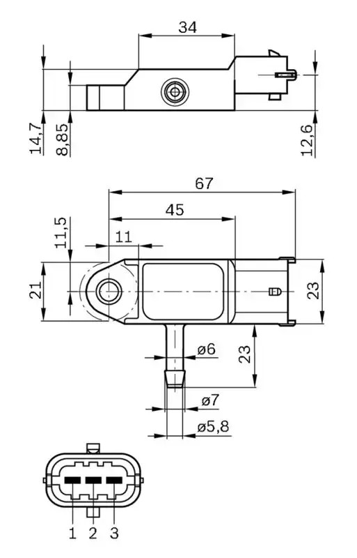 boost pressure sensor map sensor 0 281 002 593 BOSCH for RENAULT OPEL NISSAN