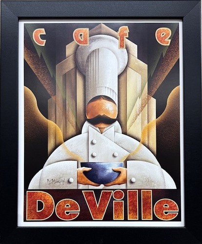 Michael L. Kungl "Brasserie de Xavier & Cafe de Ville" PAIR of Chef Art Prints - Picture 3 of 7