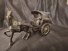 Vintage Brass Horse And CArt Showpiece natural patina (1950's) — photo 2
