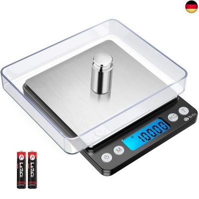 Brifit Feinwaage 0.01g, 500g / 0,01g Digitale Waage, Taschenwaage mit EIN 100g
