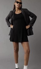 American Eagle Women Black Knit Racerback Mini Dress W/Shorts Sz XXL New