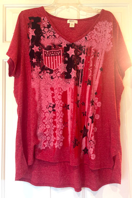 Madison & Berkely USA Shirt Red Size Womens 3X
