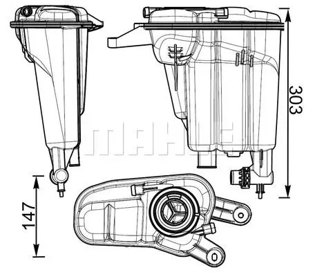 Serbatoio compensazione, Refrigerante nero CRT 95 000S MAHLE per AUDI Q5 A4 B8 - Foto 1 di 7