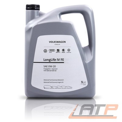 5 L LITER ORIGINAL 0W-20 LONGLIFE IV FE GROUP MOTORÖL VW 508.00 509.00