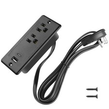 20W Recessed Power Strip Flat Plug, Desk Outlet with USB, Conference Recessed...