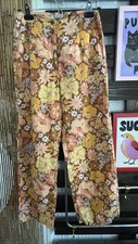 Billabong Floral Salty Blonde Women's Pants high Waist zip front size 26