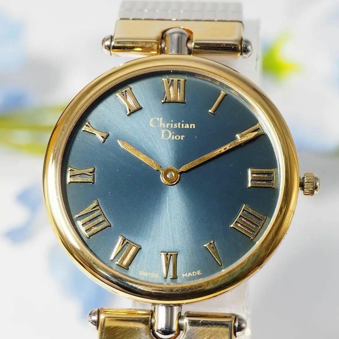 Dior Quartz Watch Navy Dial Silver Gold 30mm Fits 18cm 7.08