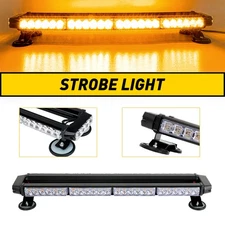 LED Emergency Strobe Light Bar Warning Rooftop Amber Double Side Traffic Advisor