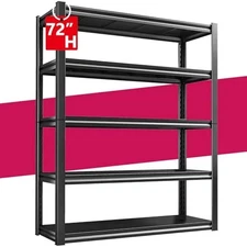 40" W 5-Tier Garage Shelving Heavy Duty 72" H x 40" W x 18" D Storage Shelves