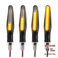 4PCS Motorcycle Turn Signals LED, Ultra-Bright 12 LED Front  Rear Yellow
