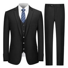 Men's Suit Slim Fit, 3 Piece Suits for Men, Button Jacket Vest Pants with Tie...