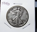 1945 Walking Liberty Half Dollar 50c US Coin 90% Silver